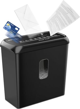 Шредер SINCHEREU 6 листів, перехресний різання, рівень безпеки P4, з кошиком 11л, для документів, кредитних карт, CD, з захистом від перегріву, для дому та офісу