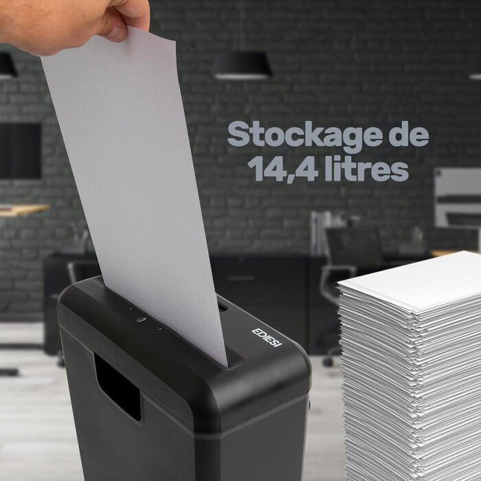 Шредер для дому та офісу Ediesi: знищення до 6 аркушів, для кредитних карт, CD та DVD, 10 літрів