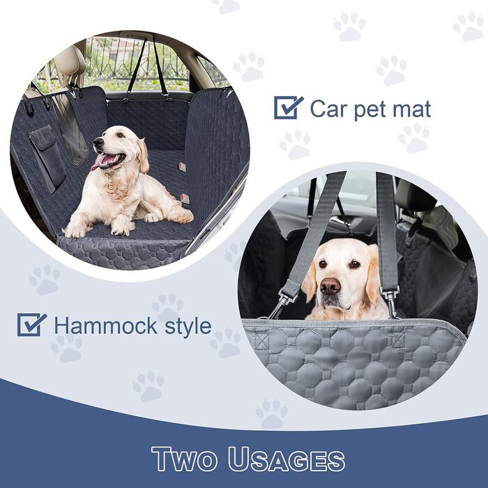 Заднє сидіння автомобіля Snocyo для собак, водонепроникне заднє сидіння для собак, стійке до подряпин автомобільне сидіння для собак з оглядовим вікном, бічним захистом і ременем безпеки, універсальний захисний килимок для заднього сидіння автомобіля, 137