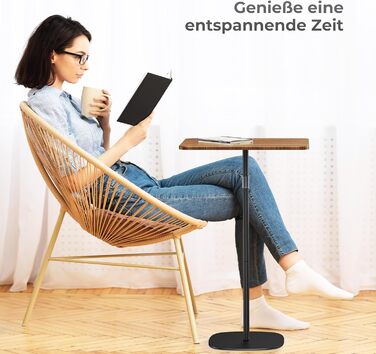 Регульований підставка для ноутбука, мобільний столик для дивану/приліжкові, дерев'яний подіум, чорний