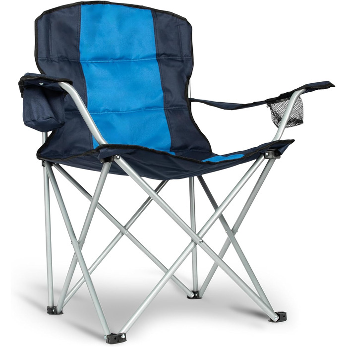 Розкладне кемпінгове крісло з 2 підстаканниками та сумкою для перенесення, Розкладне кемпінгове крісло, Рибальське крісло до 120 кг, Складаний стілець для активного відпочинку