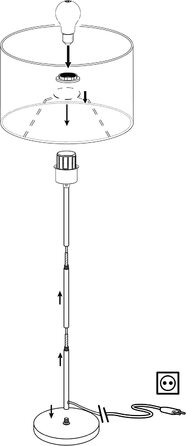 Настільна лампа EGLO Maserlo, текстильна приліжкова лампа на 1 полум'я, виготовлена з металу сріблястого кольору та тканини сірого, золотого, з розеткою E27, вкл. вимикач (торшер)