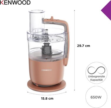 Кухонний комбайн Kenwood MultiPro Go FDP22.130GY: компактний, 650 Вт, 1.3 л, для нарізки, натирання, пюрування та замішування тіста, блакитний (Express Serve)