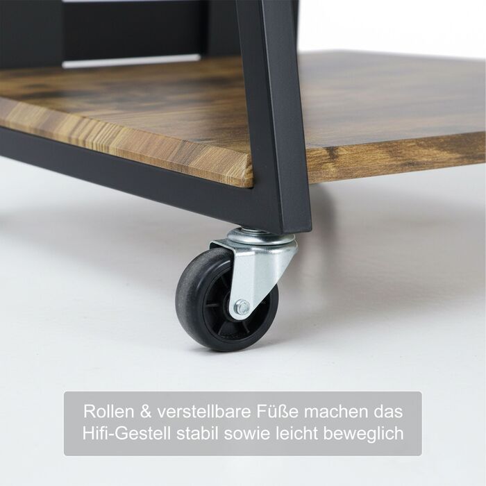 Стеллаж Relaxdays для Hi-Fi апаратури з 4 полицями