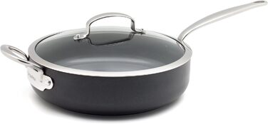 Сковорода GreenPan Barcelona з керамічним антипригарним покриттям, 30 см, 4.8 л з кришкою, чорна