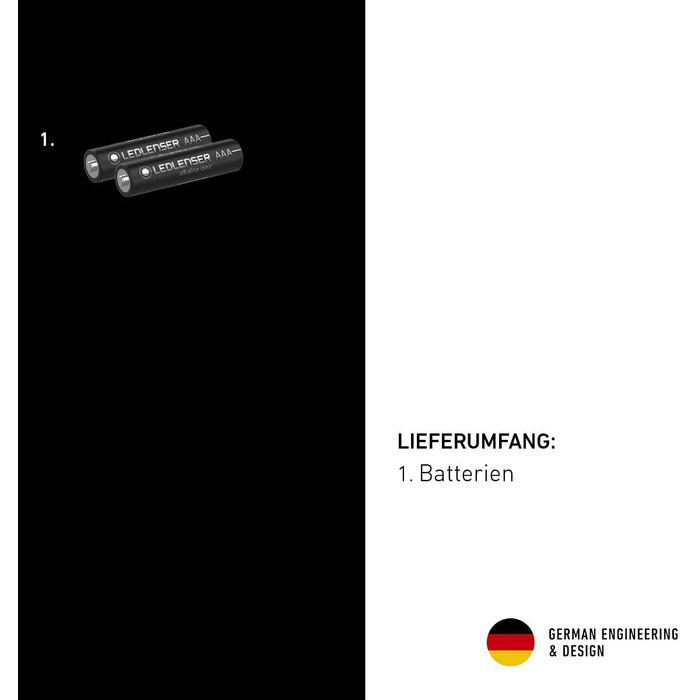 Світлодіодний універсальний ліхтарик Ledlenser, 450 люмен, фокусується, дальність освітлення 300 м, потрібно 4 батарейки ААА, три рівня яскравості, ліхтарик, чорний (P4 Core)