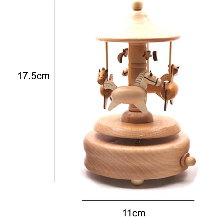 Карусельна музична шкатулка ре мажор канон, дерев'яна іграшка