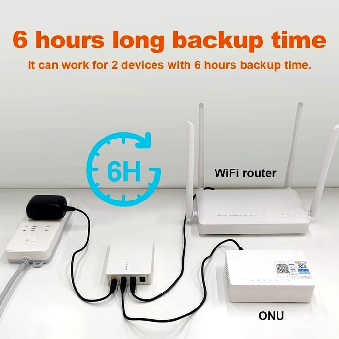 Mini USV 27W для роутера з акумулятором 7800mAh, Li-Ion, резервне живлення, 9V/12V DC, WiFi, Modem, камера