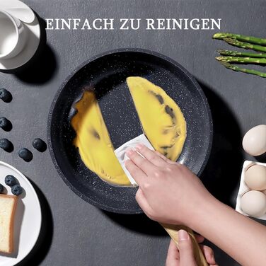 Пан з антипригарним покриттям GiPP Keramik 24 см - здоровий, без PFOA/PFAS, для індукційних плит, миється в посудомийній машині, з холодним ручками. (Білий, Чорний, 26 см + кришка)