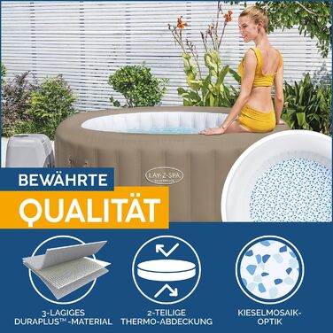 Надувний гідромасажний басейн-джакузі Bestway Lay-Z-Spa AirJet Palm Springs з LED-підсвіткою на 6 осіб, 196 x 66 см