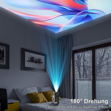 Beamer 4K HY260pro: Міні проєктор для дому та вулиці з WiFi 6, Bluetooth 5.4, Android TV, 180° обертання, 18000 люмен, 5W динамік