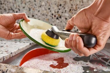 Набір для миття посуду Joseph Joseph SinkTech з підставкою з нержавіючої сталі, міцні щетинки, замінні насадки та підставка для насадок