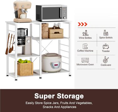 Стелаж кухонний SogesHome SH-171-BK (білий) 90 x 40 x 83 см – органайзер для кухні