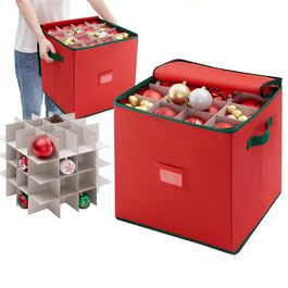 Коробка для зберігання новорічних кулі (64 шт.), органайзер для прикрас, 33x33x33 см