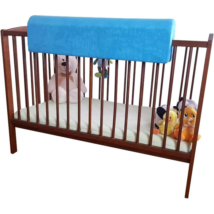 Захист для ліжечка дитячого бортик-подушка від випадання (120 см, блакитний)