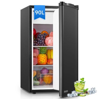 Компактний холодильник FOHERE на 90л з морозильною камерою, відділенням для овочів та 7 рівнями регулювання температури, чорний