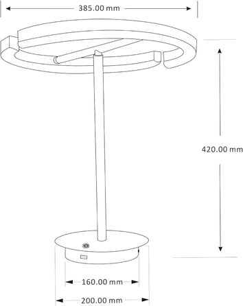 Світлодіодна приліжкова лампа VBLED 16W 3000K Touch Dimmable настільна лампа Настільна лампа Підходить для спальні, вечірки, вітальні (2-світло 18w)