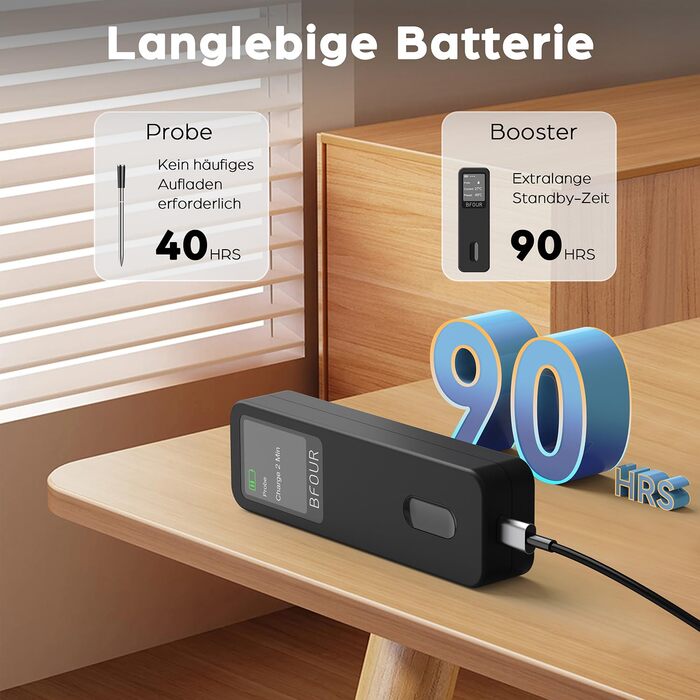 Бездротовий термометр для м'яса BFOUR 2025 з Bluetooth, подвійний сигнал, моніторинг через додаток, водонепроникний IP67, для гриля, печі, коптильні, ротатерії