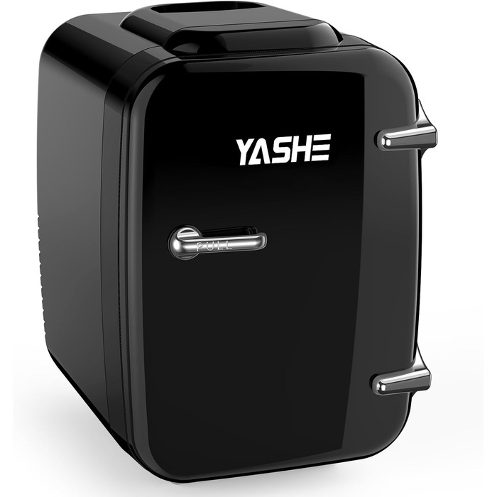 Міні-холодильник YASHE, 4 літри: для косметики, напоїв, 220V AC/ 12V DC, термоелектричне охолодження та нагрівання, для спальні, офісу, гуртожитку, авто (чорний)