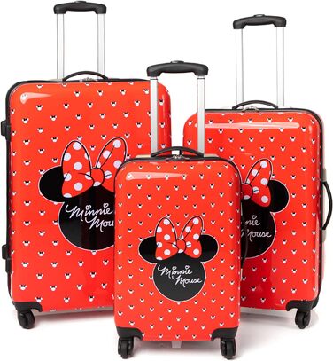 Валіза Diney Minnie Moue для дорослих і дітей варіанти для маленьких, середніх або великих сумок ручної поклажі в салоні жіночий візок для подорожей з червоною твердою оболонкою (M)