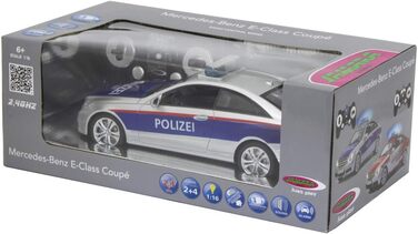 Модель Mercedes-Benz E350 Coupe 1:16 JAMARA 410023, 2.4GHz, срібно-червоний, поліцейська, зі звуковими та світловими ефектами