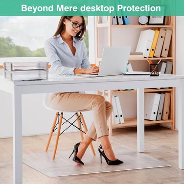 Захисна килимок NATRKE для підлоги, прозорий, 122x92 см, під стілець, офісний, для паркету, ламінату, PVC, захист підлоги