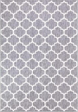 Вуличний килим Carpet city геометричний візерунок 80x150 см антрацит