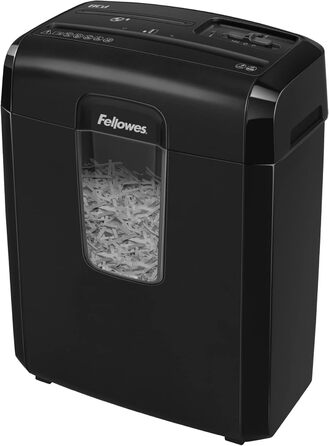 Fellowes LX50 – Шредер для офісу та дому, 8 листів, Cross Cut, 17л кошик, чорний
