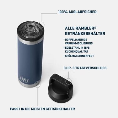 Термос YETI Rambler з кришкою Chug, 532 мл, Charcoal