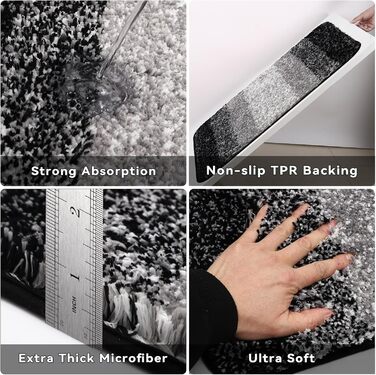 Набір для ванної кімнати 17 предметів: аксесуари для ванної, сміттєвий бак, дозатори мила, тримач для зубних щіток, 6 дерев'яних гачків, аксесуари для кухні та ванної (Чорний, Комплект для ванної + штора для душу + килимок для ванної + рушник для ванної)