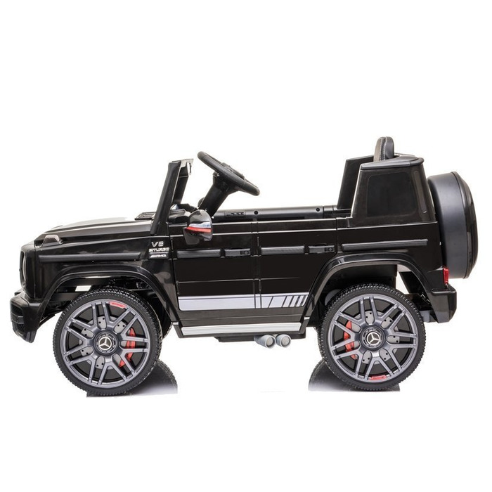 Дитячий електромобіль Mercedes G63 AMG з шкіряним сидінням та пультом керування, чорний