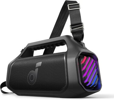 Soundcore Boom 2 Plus: Портативна Bluetooth колонка, 140W, IPX7, RGB, Power Bank, Чорний