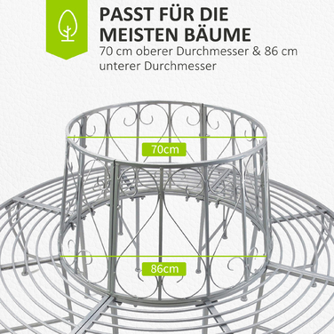Садова банкетка Baumbank Rundbank 360° - кругла банкетка з металу, діаметром 160 см. Ідеально підходить для саду або тераси.