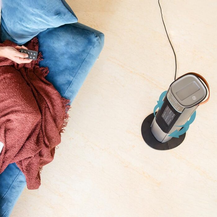 Керамічний обігрівач Cecotec ReadyWarm 10050 Top Ceramic Pro, 2200 Вт, з осциляцією, 3 режими, світло, керування сенсором та пульт, система безпеки