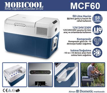 Термобокс MOBICOOL MCF40 Kompressor: 38 літрів, 12/24/230V, для авто, вантажівки, човна, кемпінгу та розетки