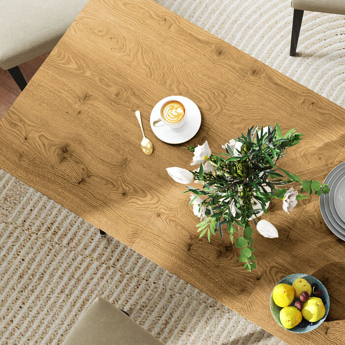 Розсувний обідній стіл, стіл-трансформер на 6-8 осіб, кухонний стіл із міцними сталевими ніжками