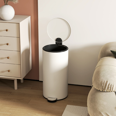 Відро для сміття 30 л з м'яким закриттям кришки та педаллю, внутрішній відрізок з металу, чорного кольору, розміри 36 x 30 x 60,5 см