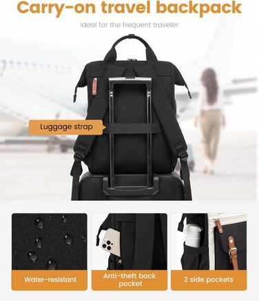 Рюкзак LOVEVOOK для дівчат, жінок, підлітків: шкільний, для ноутбука (17 дюймів), водонепроникний, універсальний (університет, бізнес, подорожі), чорний+бежевий+коричневий