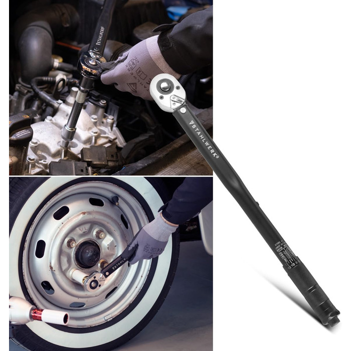 Гідравлічний домкрат Stahlwerk 3т низькопрофільний (73-500мм) з набором для заміни коліс, чорний