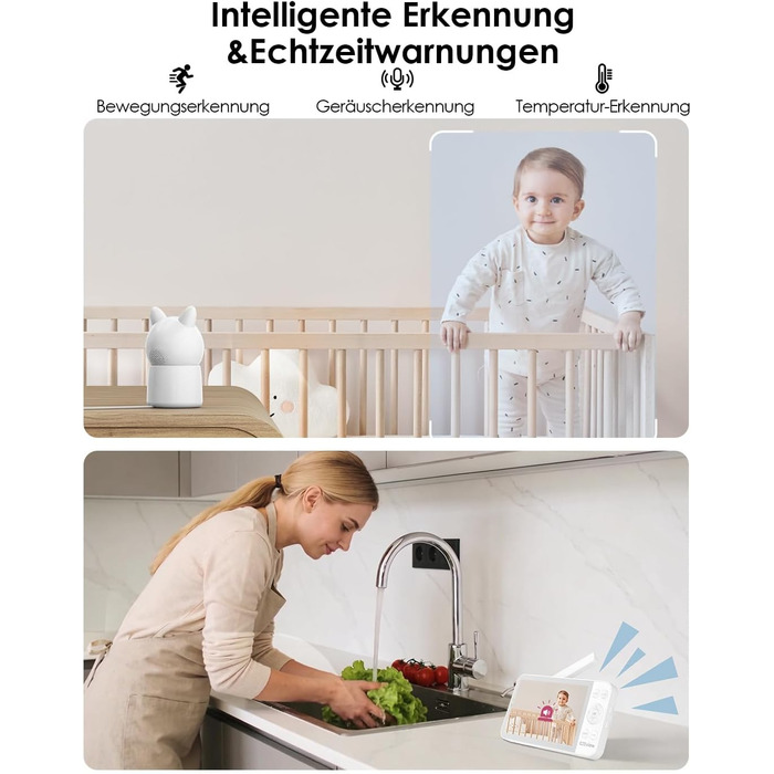 Відеоняня з камерою 2.5K, 5.5