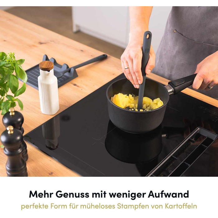 Набір кухонних аксесуарів Hoffmann Küchenhelfer-Set, 6 предметів, антрацит, силікон, нержавіюча сталь, антипригарне покриття