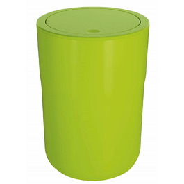 Косметичне відро Spirella Design Cocco з додатковим кільцем для мішків для сміття педальне відро з поворотною кришкою відро для сміття з поворотною кришкою 5 літрів (ØxH) 19 x 26 см темне (зелене)
