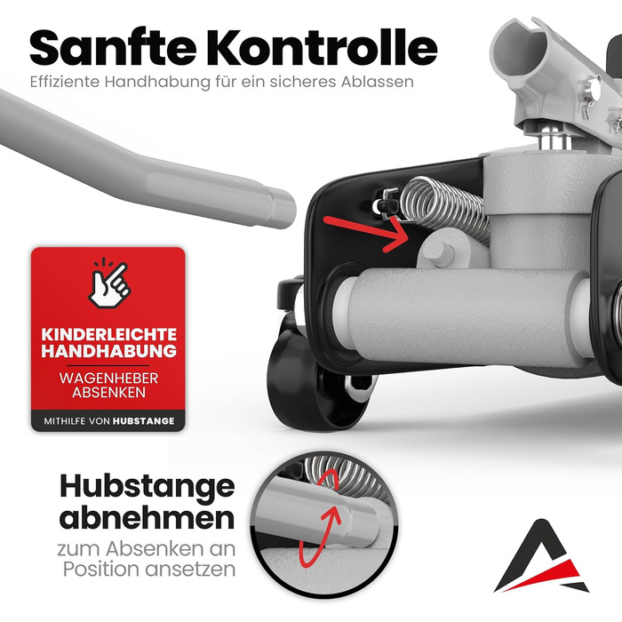 Гідравлічний домкрат Wagenheber 2.5T низькопрофільний для легкових авто та авто з низькою посадкою, до 2500 кг, з кейсом, 3 гумові накладки + адаптер (світло-сірий)