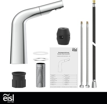 Змішувач для ванної кімнати EISL COOL з висувною лійкою для миття волосся, водозберігаючий кран, хром