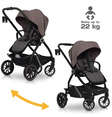 Дитячий прогулянковий візок Euro-Cart Crox, рожевий, з реверсивним сидінням, 0-22 кг