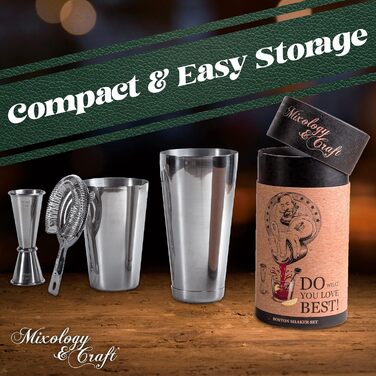 Набір для приготування коктейлів Mixology & Craft Cocktail Set: шейкер, барний аксесуар, сріблястий