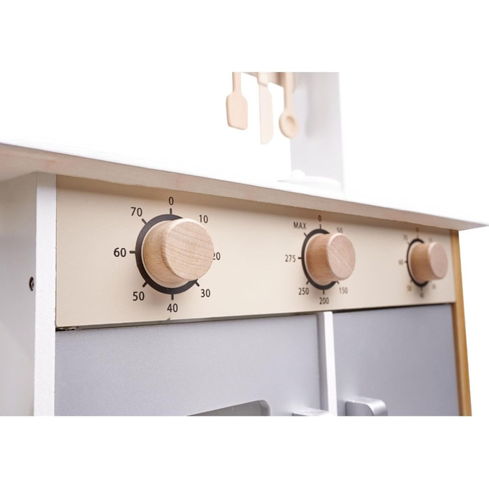 Дерев'яна дитяча кухня з мийкою, духовкою та витяжкою, модель 4