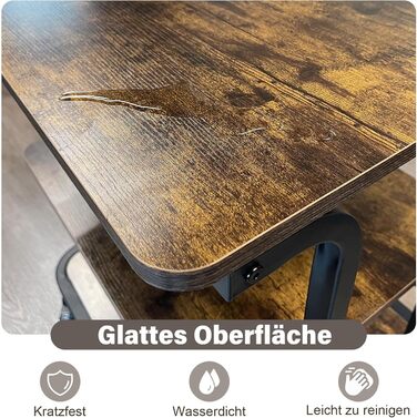 Стіл для принтера PUNCIA з 2 рівнями, мобільний, 60 x 50 см, дерево & метал