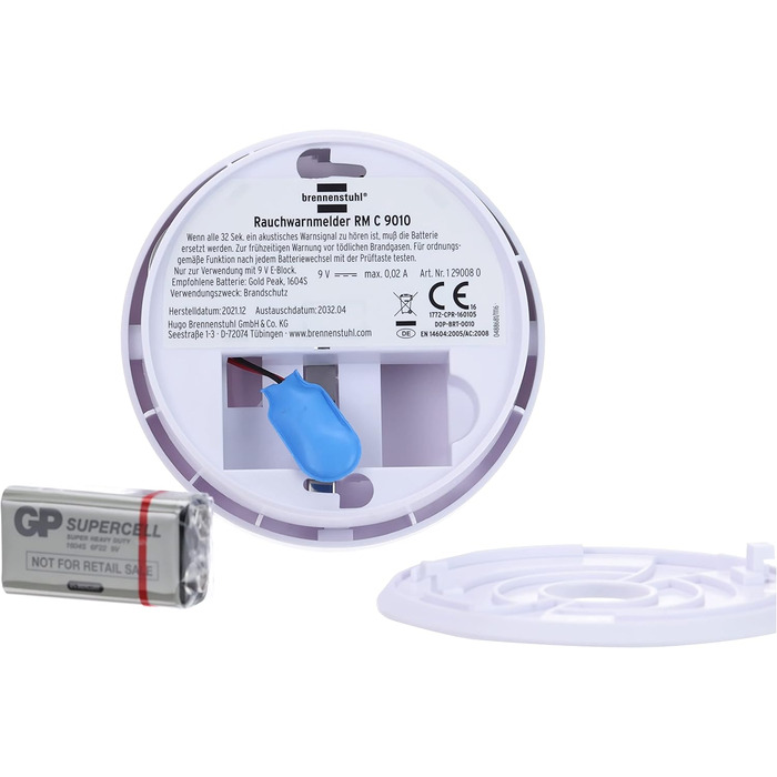 Набір димових сповіщувачів Brennenstuhl X RM C 9010 з змінною батареєю (сертифіковано EN 1404, гучний сигнал) білий (2)