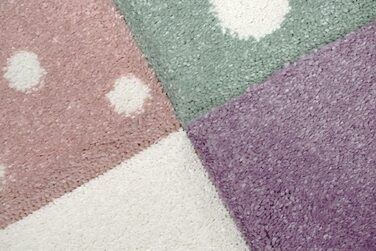 Килим-мрія для дитячої кімнати, ігровий килим і дитячий килим, дизайн у вигляді зірочок у формі серця, рожевий, білий, сірий розмір (120 х 170 см, кремово-рожевий, синій)